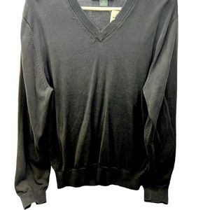 Brooks Brothers Country Club men’s size medium vneck knitted black silk blend